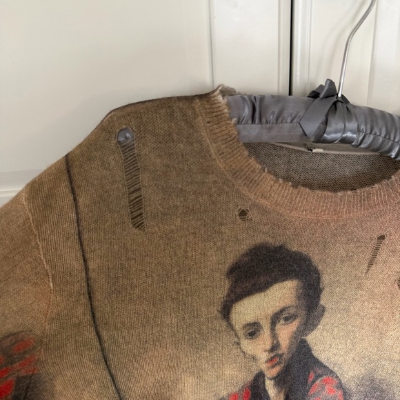 R13 portrait painting Artistic Sweater cashmere - Picture 2 of 10